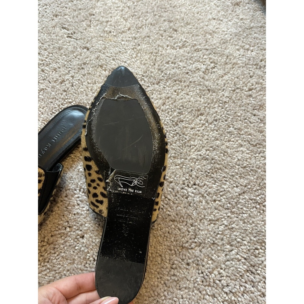 JENNI KAYNE Pony Hair Mule Cheetah Size EU 36 Slip On SZ 6‎ Pointed Toe - Picture 7 of 8